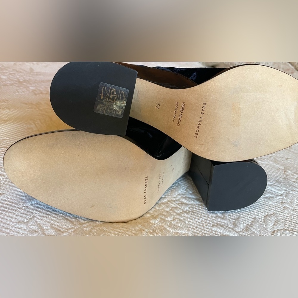 Dear Frances blue crushed velvet spirit boots. NWOT - Picture 6 of 8